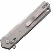 DTK4032TG Couteau Dreamtech | Lame Acier VG-10 Drop Point | Manche Plaquettes Gray Anodized Titanium | Crossbar Lock | Livraison Gratuite