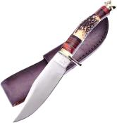 FTS169 Poignard Frost Cutley Manche Bois de Cerf Lame Acier Inox Etui Cuir - Livraison Gratuite