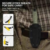 KI1101A2 Kizer Drop Bear 3 – Couteau Fixe Lame Drop Point Acier 14C28N Stonewash Manche Green Micarta Housse Polymère – Livraison Gratuite