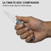 KI3746A3 Kizer Shrike – Couteau pliant Frame Lock Lame Acier CPM S45VN Satin Manche Blue Richlite Titane Bolsters - Livraison Gratuite