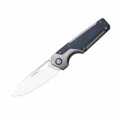 KI3759FDA3 Kizer Serpentine – Couteau pliant Frame Lock Lame Acier M390 Satin Manche Titanium & Blue Richlite - Livraison Gratuite