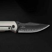 Ki4784A4 Kizer Harpoon Fold | Couteau Lame Drop Point Acier 3-Couches Composite | Manche Titane & Norplex UltreX™ Micarta Frame Lock - Livraison Gratuite