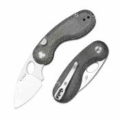 KIV2742A2 Kizer Microbe  – Couteau Lame Acier 14C28N Satin Drop Point Manche Micarta Black Button Liner Lock – Livraison Gratuite
