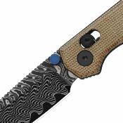 KIV34582CDA2 Couteau Kizer Begleiter 2.9 | Lame Acier Damas | Manche Micarta Brown Norplex Clutch Lock | Livraison Gratuite