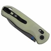 KIV3619A21 Couteau Kizer Drop Bear | Lame Acier Nitro-V Black PVD Drop Point | Manche Plaquettes GID G10 Green | Clutch Lock | Livraison Gratuite