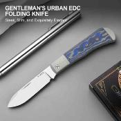 KIV3760A2 Kizer Trestle D – Couteau Lame Acier Nitro-V Satin Drop Point Manche Aluminium Gray Micarta Vortex Slipjoint Nail Nick – Livraison Gratuite