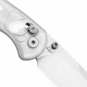 KIV3790A2 Couteau Pliant Kizer Buddy II | Lame Drop Point Acier AEB-L Satin | Manche Acrylic White Clutch Lock - Livraison Gratuite