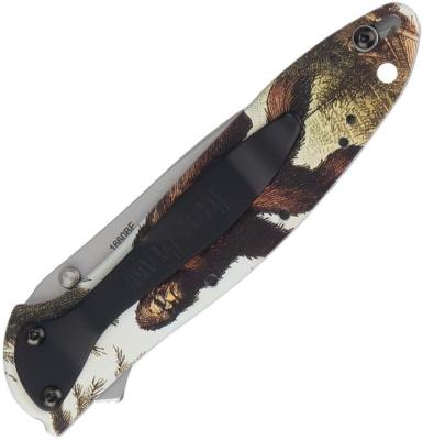KS1660BF — Couteau Kershaw Leek A/O Lame Acier 14C28N Bead Blast Drop-Point Manche Aluminium Big Foot Linerlock USA Livraison Gratuite
