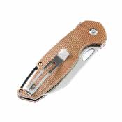 KT1022A5 Kansept Model 6 Brown – Couteau Pliant Lame Acier 154CM Wharncliffe Manche Micarta Brun Liner Lock – Livraison Gratuite