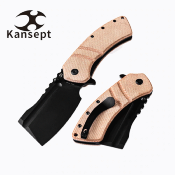 KT1030A2 Couteau Kansept Cleavers XL Korvid Brown Micarta Lame 154CM - Livraison Gratuite