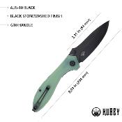 KUB314C Couteau Kubey Ruckus Jade Lame Acier AUS-10 IKBS  - Livraison Gratuite