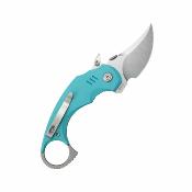 KUB440B Couteau Kubey Jaw Pikal Lame Karambit Acier 14C28N Manche G-10 Tiffany blue Sécurité Liner Lock  - Livraison Gratuite