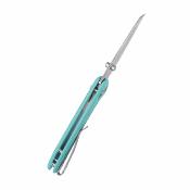 KUB446D Kubey Bonza Lame Acier 14C28N Satin Manche G10 Tiffany Blue Crossbar Lock - Livraison Gratuite