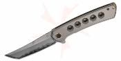 NMB2507H North Mountain Blade Zero - Couteau Pliant Frame Lock Lame Acier SLD Hamon Tanto Manche Titane Perforé - Livraison Gratuite