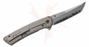 NMB2507H North Mountain Blade Zero - Couteau Pliant Frame Lock Lame Acier SLD Hamon Tanto Manche Titane Perforé - Livraison Gratuite