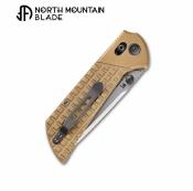 NMB2532CU North Mountain Blade - Couteau Chop Crossbar Lock Lame Acier SLD Tanto Manche Laiton - Livraison Gratuite