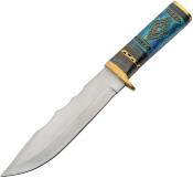 PA203497 Couteau Rite Edge Oceans Blue Lame Acier Inox Manche Bois Etui CUir - Livraison Gratuite