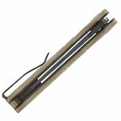 PFE17KDW Couteau Pliant Petrified Fish Trilobite | Lame Reverse Tanto Acier Sandvik 14C28N Black | Manche Khaki G10 Button Lock - Livraison Gratuite