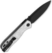 QS170D2 — Couteau QSP Ferret Lame Acier Nitro-V 59-61 HRC Black Drop-Point Manche Plaquettes G10 Aluminum Foil Linerlock Thumb Stud Clip Livraison Gratuite