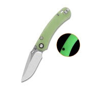 QS174B1 QSP Coyote Nitro V Glow G10 Couteau Lame Acier Nitro-V Manche Plaquettes Glow-in-the-Dark G10 Button Liner Lock - Livraison Gratuite