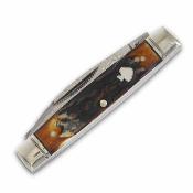 RR2531 — Couteau Rough Rider Capitol Intern Lame Acier Damas Spear et Wharncliffe Manche Os Jiggé Cannelle - Livraison Gratuite