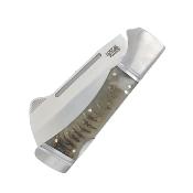 RR2589 Rough Ryder Big Horn – Couteau Pliant Lockback | Lame Cleaver Inox Satinée | Manche Corne de Bélier - Livraison Gratuite