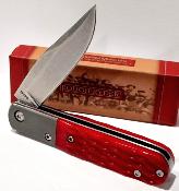 RR2612 Couteau Rough Ryder Barlow Lame Clip Point Acier Inox Manche Os Rouge Slip Joint - Livraison Gratuite