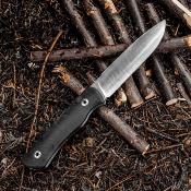 RS3721C Real Steel Bushcraft Plus II – Couteau Lame Fixe Acier 14C28N Convexe Manche G10 Black Housse Cuir – Livraison Gratuite