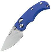 RS7181SD — Couteau Real Steel ESCA Lame Acier 12C27 Drop Point Satinée Manche Polypropylène Bleu Crossbar Lock - Livraison Gratuite