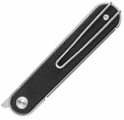 RS8061BB Real Steel Iris - Front Flipper Lame Drop Point 12C27 Manche G10 Noir Liner Lock - Livraison Gratuite