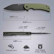 S230641 Couteau Sencut Omniform Lame Drop Point Acier 9Cr18MoV Manche Green G10 Linerlock IKBS – Livraison Gratuite
