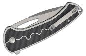 S24082A1 Couteau SENCUT Squiggy Lame en Acier 9Cr18MoV Manche en G-10 Noir/White Pivot Roulements à Billes - Livraison Gratuite