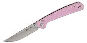 S250073 Sencut Skelfin Pink | Lame Clip Point Acier 9Cr18MoV Manche G10 | Button Lock | Roulement Céramique - Livraison Gratuite