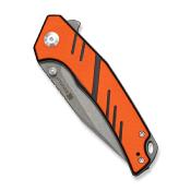 S250991 — Couteau SENCUT Quirk Lame Acier D2 Clip Point Gray Stonewashed Manche Plaquettes G10 Orange et Noir Liner Lock Flipper Thumb Stud - Livraison Gratuite