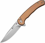 S251021 Sencut Ingot Brown | Couteau Lame Acier D2 Clip Point | Manche Aluminium | Button Lock | Livraison Gratuite