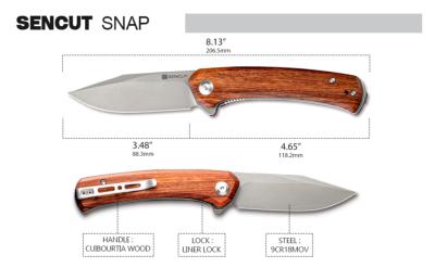 SA05DV1 Couteau SENCUT Snap Cuiburtia Lame Acier 9Cr18MoV IKBS - Livraison Gratuite