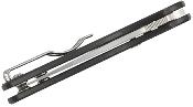 SC123CFBCL Couteau Spyderco Sage 6 Lame Leaf-Shaped Acier CPM-S30V Manche G10/FCarbone Noir - Livraison Gratuite