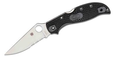 SC258PSBK Couteau Spyderco Stretch 2 XL Part Serrated Lame Acier VG10 Made Japan - Livraison Gratuite