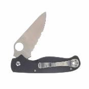 SC275CFPS — Couteau Spyderco ButtonUp Lame Acier 8Cr13MoV Modified Clip Point Serr Manche Fibre de Carbone G10 Button Lock - Livraison Gratuite