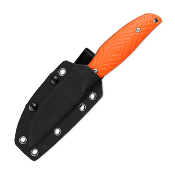 SRM605TGJ — Couteau SRM Fossa Lame Acier 14C28N Upswept Drop Point Bead Blast Manche Plaquettes G10 Orange Étui PVC - Livraison Gratuite
