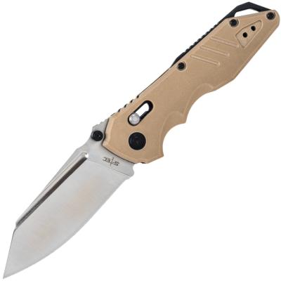 STTS016TG S-Tec Rapid Lock Tan G10 Handle 8Cr14MoV Blade Axis-Lock Clip 