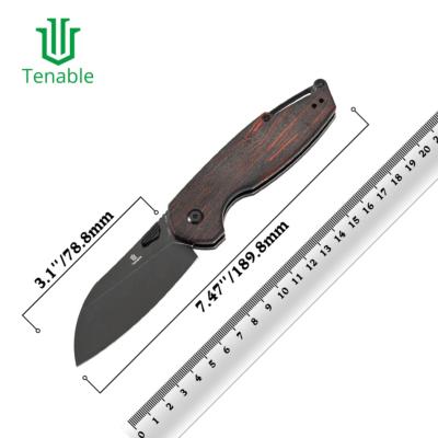T1022V7 Couteau Tenable Model 6 Lame Sheepfoot Blackwash 14C28N – Manche G-mascus Rouge/Noir – Verrou Crossbar - Livraison Gratuite