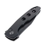 TD016BK Couteau Defcon Ghost Sheepfoot Sandvik 14C28N Lame Noire Manche Alu Noir Sécurité Button Lock - Livraison Gratuite