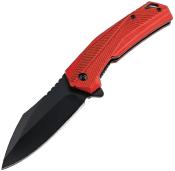 TF2018RD Couteau Tac Force Semi AUtomatique Lame Acier 3Cr13MoV Manche Alu Anodisé Rouge  - Livraison Gratuite