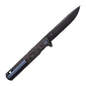 TKTF2CBLBK1 Couteau Pliant Tekto Knives F2 Bravo Lame Acier D2 Manche Carbone Noir Linerlock - Livraison Gratuite