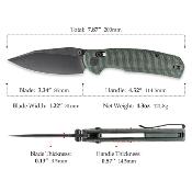TVJM01GM14 Couteau Pliant TRIVISA Hornet-04G Green Lame Acier 14C28N IKBS - Livraison Gratuite