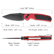 TVJM01RA14 Couteau Pliant TRIVISA Hornet-08R Red Axis Lock Lame Acier 14C28N IKBS - Livraison Gratuite