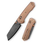 TVJM09RTDZ Couteau Pliant Trivisa Scarab Ultra-RT Lame Damas Manche Titane Bronze Crossbar Lock - Livraison Gratuite