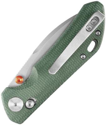 TVJM14GM14 — Couteau Trivisa Otter Crossbar Lock Lame Acier 14C28N Drop-Point Manche Micarta Vert Chasse Bushcraft Livraison Gratuite