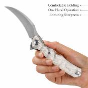 TVTY23AL14 Trivisa Lacerta-AL – Couteau pliant Liner Lock Lame Acier 14C28N Sandblast Manche Aluminum Foil - Livraison Gratuite